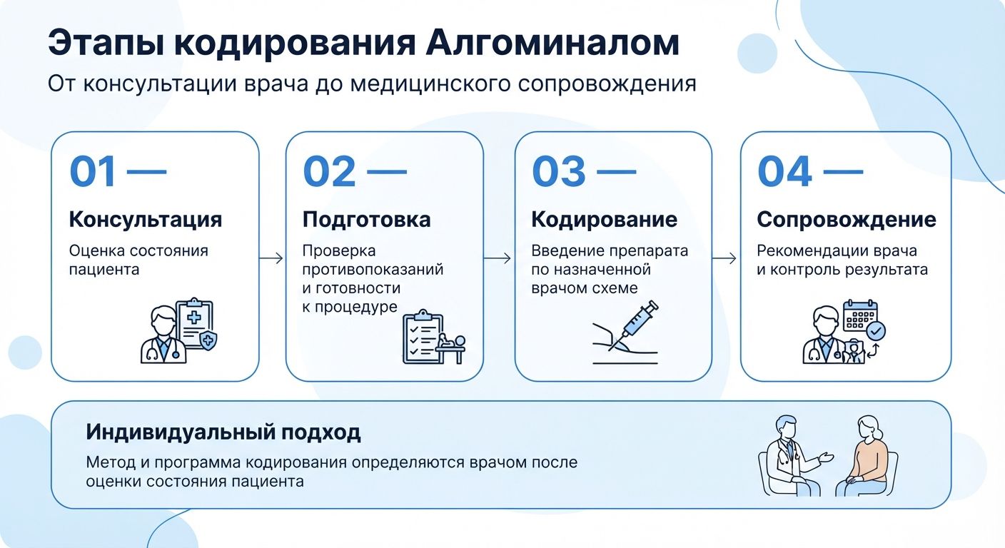 Кодирование препаратом «Алгоминал» в Воронеже инфографика